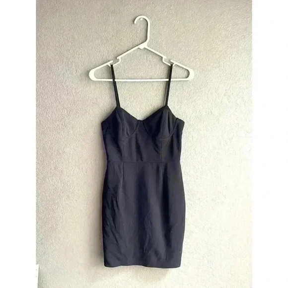 Rue 21 Black Spaghetti Strap Bodycon Mini Dress Size Large - Picture 1 of 7